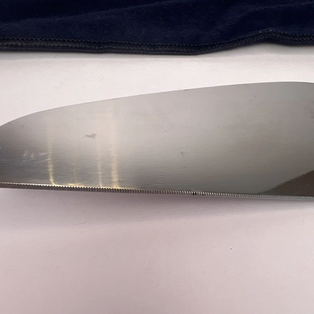 Vintage Fostoria No 50052 Lead Crystal Stainless Steel Cake Server Made in USA